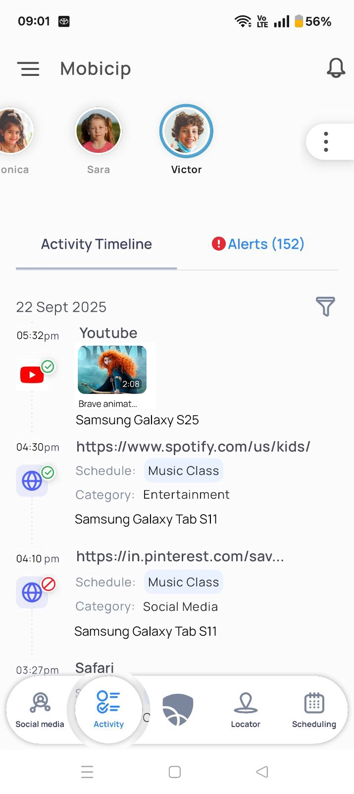 Online Activity Summary